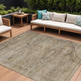 8' X 10' Brown And Taupe Aztec Washable Indoor Outdoor Area Rug