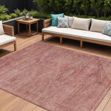 8' X 10' Terra Cotta And Salmon Aztec Washable Indoor Outdoor Area Rug