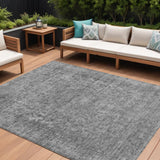 8' X 10' Gray And Beige Abstract Washable Indoor Outdoor Area Rug