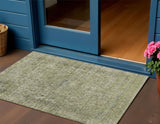 3' X 5' Sage And Beige Abstract Washable Indoor Outdoor Area Rug