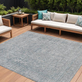 8' X 10' Silver And Beige Abstract Washable Indoor Outdoor Area Rug