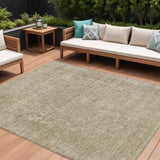 8' X 10' Tan And Beige Abstract Washable Indoor Outdoor Area Rug