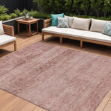 8' X 10' Blush And Mauve Medallion Washable Indoor Outdoor Area Rug
