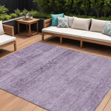 8' X 10' Plum And Purple Medallion Washable Indoor Outdoor Area Rug