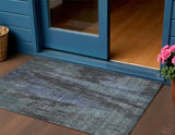 3' X 5' Blue And Gray Abstract Washable Indoor Outdoor Area Rug