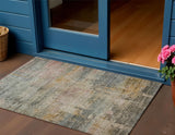 3' X 5' Sage And Beige Abstract Washable Indoor Outdoor Area Rug