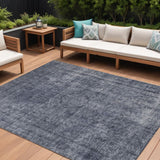 8' X 10' Blue And Gray Medallion Washable Indoor Outdoor Area Rug