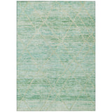 3' X 5' Artichoke Green And Beige Trellis Washable Indoor Outdoor Area Rug