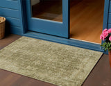 3' X 5' Brown And Beige Abstract Washable Indoor Outdoor Area Rug