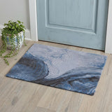 2' X 3' Blue Black And Gray Abstract Hand Tufted Area Rug