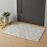 2' X 3' Ivory And Gray Floral Hand Tufted Area Rug