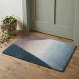 2' X 3' Taupe Blue And Tan Geometric Hand Tufted Area Rug