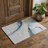 2' X 3' Green Blue And Ivory Abstract Hand Tufted Area Rug