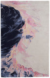 2' X 3' Pink Blue And Ivory Abstract Hand Tufted Area Rug