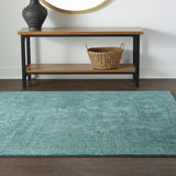 4' X 6' Green And White Hand Woven Area Rug