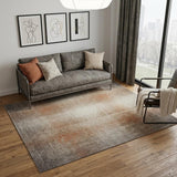 5' X 8' Ivory Taupe And Pink Abstract Area Rug