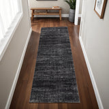 8' Black And Gray Runner Rug