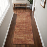 8' Tan And Brown Runner Rug