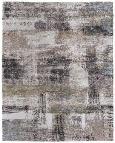 2' X 3' Gray Taupe And Ivory Abstract Distressed Area Rug