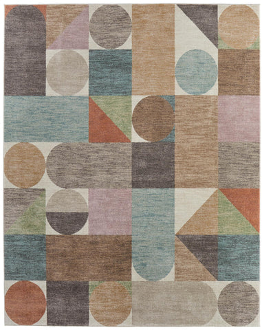 8' X 10' Green And Ivory Striped Washable Indoor Outdoor Area Rug