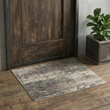 2' X 3' Ivory Blue And Purple Abstract Distressed Area Rug