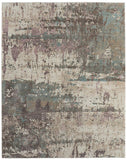 8' X 10' Khaki Beige And Gray Striped Washable Indoor Outdoor Area Rug