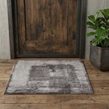 2' X 3' Gray Black And Taupe Abstract Distressed Area Rug