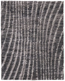 8' X 10' Black Charcoal And Ivory Abstract Washable Indoor Outdoor Area Rug