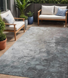 5' X 8' Taupe Brown And Silver Abstract Washable Indoor Outdoor Area Rug