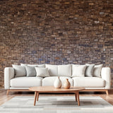 Brown 3D Embossed Abstract Teak Reclaimed Wood Decorative Wall Panels