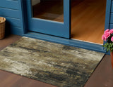 3' X 5' Beige And Taupe Abstract Washable Indoor Outdoor Area Rug