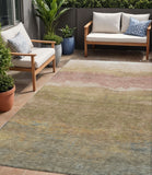 5' X 8' Tan And Beige Abstract Washable Indoor Outdoor Area Rug