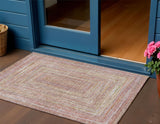 3' X 5' Rust Mauve And Coral Geometric Washable Indoor Outdoor Area Rug