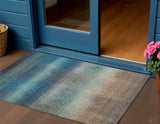 3' X 5' Blue And Copper Abstract Washable Indoor Outdoor Area Rug