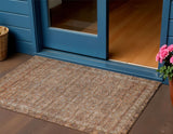 3' X 5' Copper And Peach Floral Washable Indoor Outdoor Area Rug