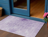 3' X 5' Lilac And Ivory Floral Medallion Washable Indoor Outdoor Area Rug