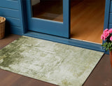 3' X 5' Sage And Ivory Abstract Washable Indoor Outdoor Area Rug