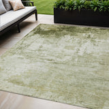 5' X 8' Sage And Ivory Abstract Washable Indoor Outdoor Area Rug