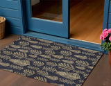 3' X 5' Black And Gold Trees Washable Indoor Outdoor Area Rug