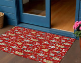 3' X 5' Red Gold Black And Gray Nutcracker Washable Indoor Outdoor Area Rug