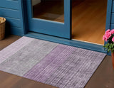 3' X 5' Plum And Gray Geometric Washable Indoor Outdoor Area Rug