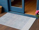 3' X 5' Sky Blue And Ivory Geometric Washable Indoor Outdoor Area Rug