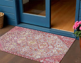3' X 5' Brown And Wheat Aztec Washable Indoor Outdoor Area Rug