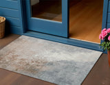3' X 5' Rust And Gray Abstract Washable Indoor Outdoor Area Rug