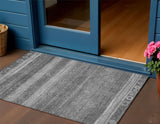 3' X 5' Gray And Silver Aztec Washable Indoor Outdoor Area Rug