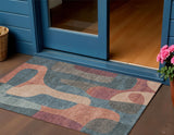 3' X 5' Sage And Pale Aqua Abstract Washable Indoor Outdoor Area Rug