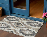 3' X 5' Taupe And Gray Aztec Washable Indoor Outdoor Area Rug