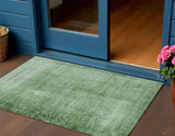 3' X 5' Green And Ivory Abstract Washable Indoor Outdoor Area Rug
