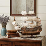 26" Unfinished Wood Hand Painted Model Boat