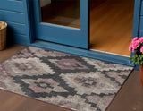 3' X 5' Taupe And Charcoal Aztec Washable Indoor Outdoor Area Rug